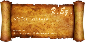 Rácz Szilvia névjegykártya